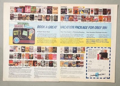 Doubleday Book Club Vintage Print Ad 1980s Retro Best Sellers