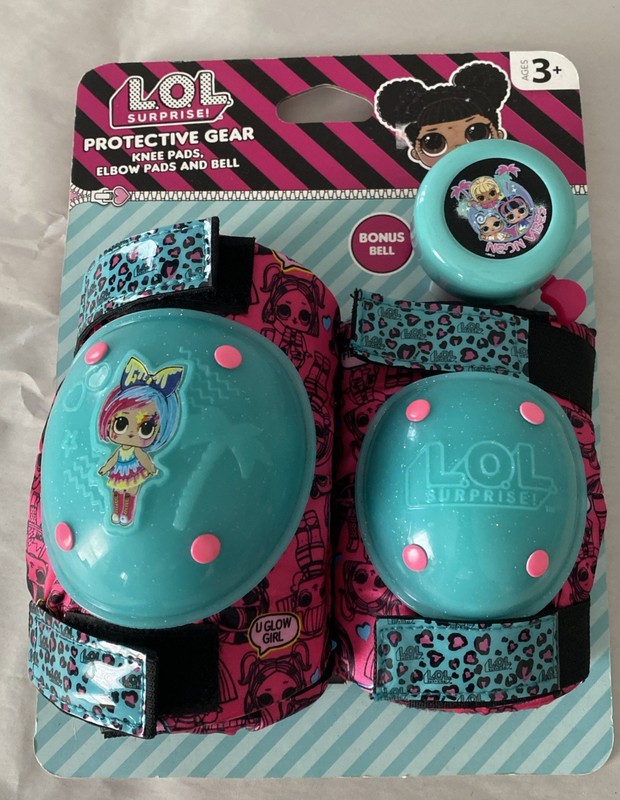 LOL Surprise Protective Gear and Bicycle Bell Knee Elbow Pads Small Ages 3+