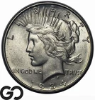 1934-D Peace Dollar, Key Date, Choice Unc++ Lustrous