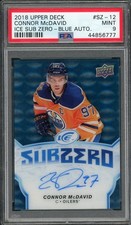 2018/19 Upper Deck Ice Connor McDavid Sub Zero Blue Auto PSA 9