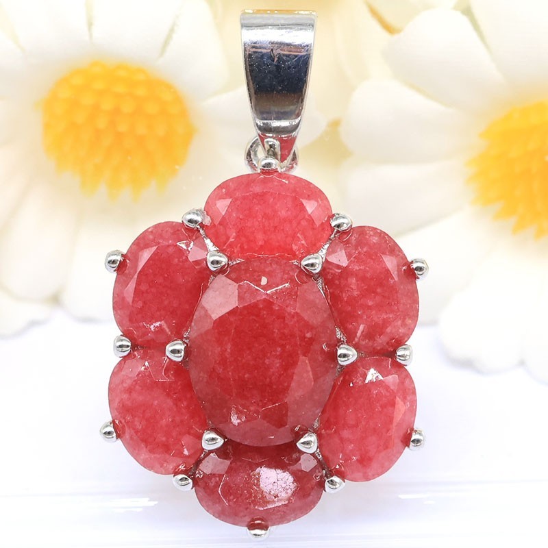 Compre 3 y obtenga 1 gratis precioso colgante de plata de compromiso de rubíes rojos reales para damas
