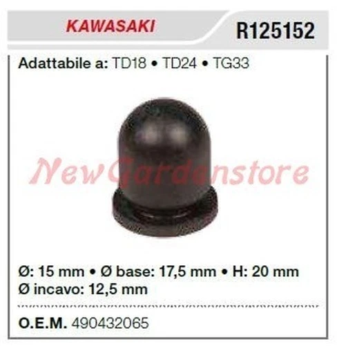 KAWASAKI Primer Pour Carburateur De Débroussailleuse TD18 24 TG33 R125152 - Photo 1/1