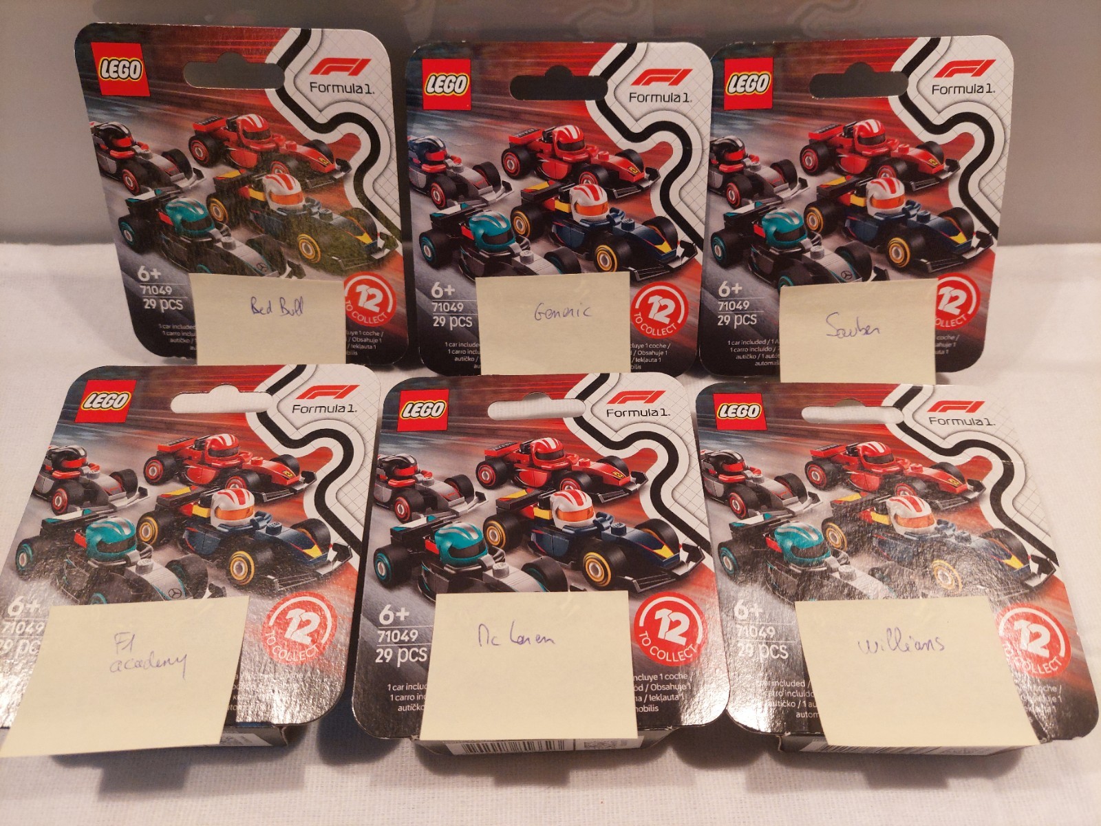 Lot LEGO Formula 1 jeu de construction automobile avec 6 boîtes scellées