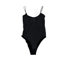 ZARA Black Rhinestone Bodysuit Size S