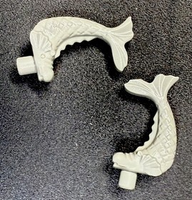 LEGO x2 Old Gray Ornamental FISH Decorations Ninja 6083 6089 6088 6045 #30224