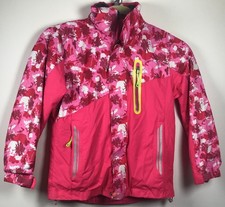Girls Pink Small Water Resistant Zippered Long Sleeve Jacket