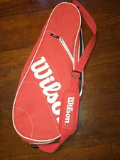 Wilson Tennis Racket Bag Red White Logo Single Strap Carrier Case Cover Padded