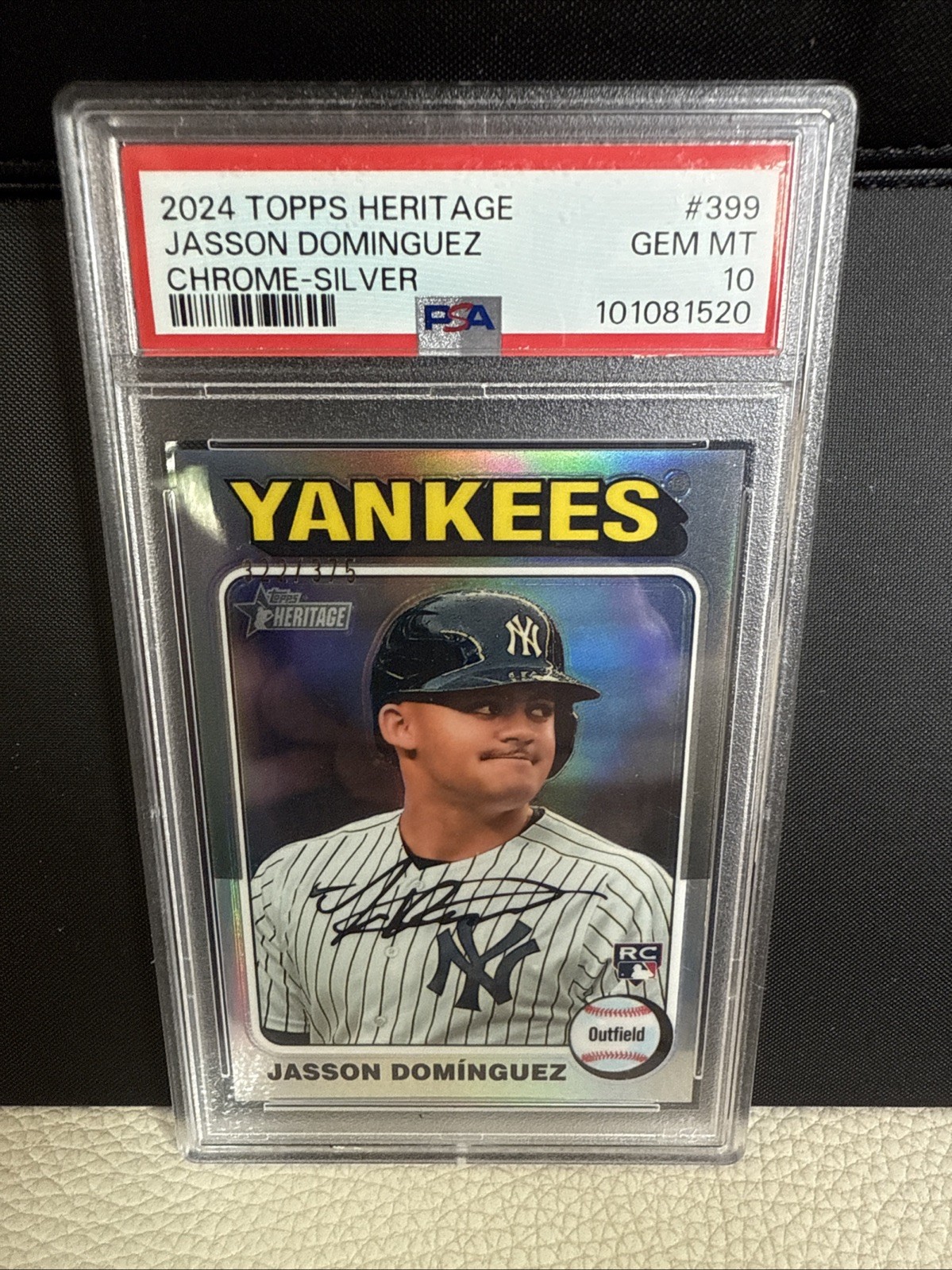 2024 Topps Heritage Jasson Dominguez #399 Chrome Silver /375 PSA 10