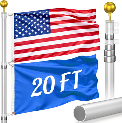 Flag Poles for outside House Inground - Extra Thick Telescoping Flag Poles, Heav