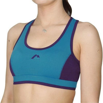 More Mile Prime Damen Running Crop Top blau feuchtigkeitsableitend Training Fitness