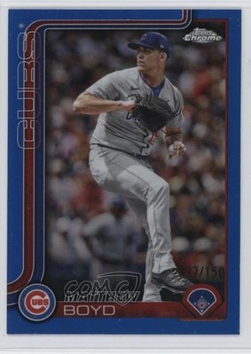 2025 Topps Chrome Update Blue Refractor 77/150 Matthew Boyd #USC184 1o3q