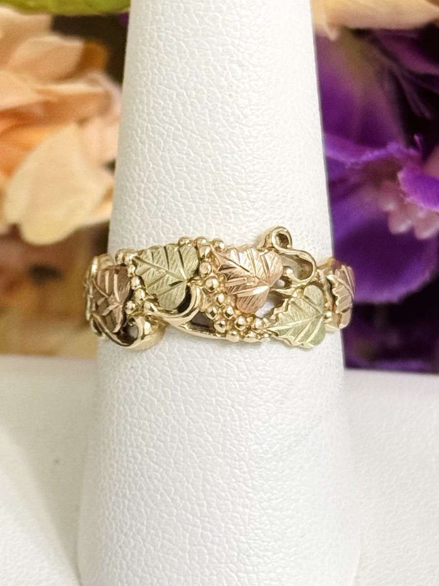 10k Yellow Gold Ladies Coleman Black Hills Gold Ring Band Size