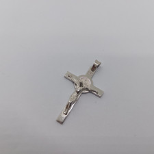 CIONDOLO UNISEX CROCIFISSO CROCE DI SAN BENEDETTO IN ARGENTO 925  (0444)