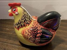 Tin Litho Toy Hen Laying Eggs 6" Battery Operated China Vintage Untested