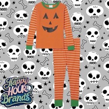 Kids Unisex Halloween Pumpkin Pajamas Matching Family Orange Size 8