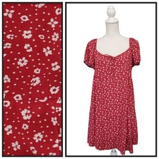 American Eagle Women’s Red Floral Short Sleeve Dress Size M