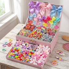 918Pcs Kids Hair Styling Accessories Hair Clips Ties and Bows