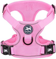 NEW SOFT DOG HARNESS / VEST NO CHOKE REFLECTIVE LIGHT PINK X-SMALL