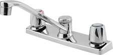 Price Pfirst Series Kitchen Faucet 2-Handle Chrome, Metal Handles with Sprayer,