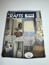 CRAFTS UNCUT MCCALLS 8526 SEWING PATTERN BEDROOM ACCENTS SHAM DRAPES CANOPY