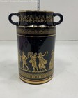Vintage Terra Hellas Handmade Black & Sterling Gold Patterned Container Dish — photo 1