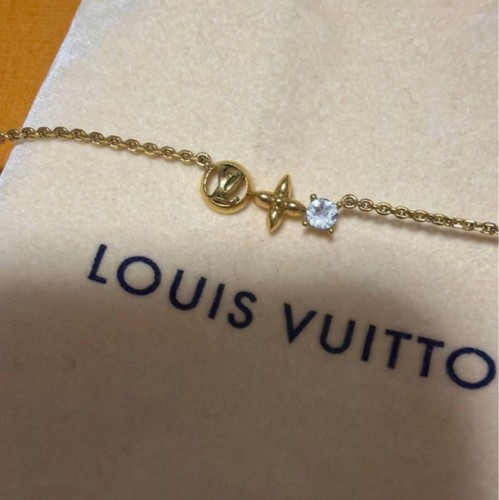 Louis Vuitton Authentic Gold Bracelet Petit Louis with Box for Woman Ladies