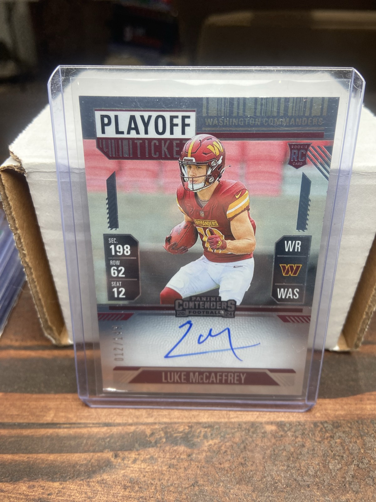 2024 Panini Contenders Rookie Ticket RPS Luke McCaffrey #121 Playoff Ticket /149