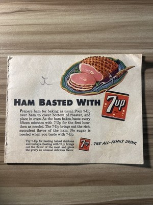 L@@K Original Early 7UP Magazine Ad With Recipes  The All Family Drink 