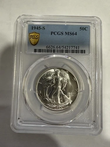 1945-S Walking Liberty Silver Half Dollar MS64 PCGS