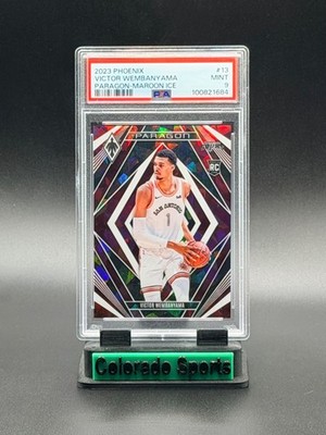 VICTOR WEMBANYAMA 2023-24 Panini Phoenix Paragon #13 Maroon Ice RC 217/275 PSA 9