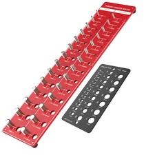 2PCS Nut And Bolt Thread Checker Aluminum Size Gauge Wall Mount Inch Metric