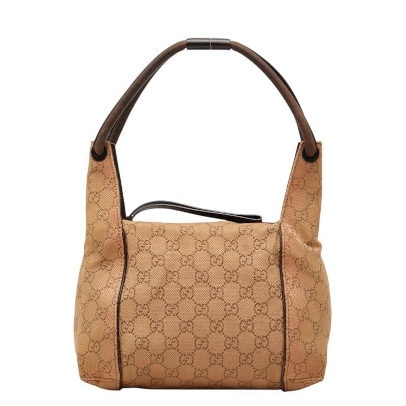 Authentic Gucci hand shoulder bag hobo canvas GG y2k vintage rare italy beige