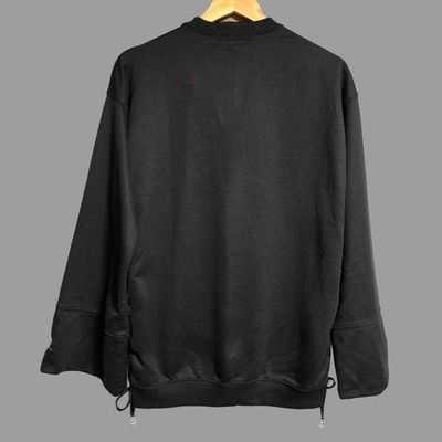 Ado x HARE Collab Side Lace-up Rose Embroidered Sweatshirts Black