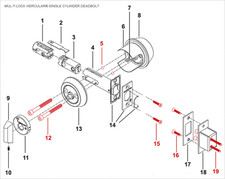 - Mul T Lock Deadbolt Hercular Parts, Crown, ...