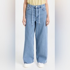 GANNI J1286 Wide Leg Jeans Women's Cropped Denim Size 26