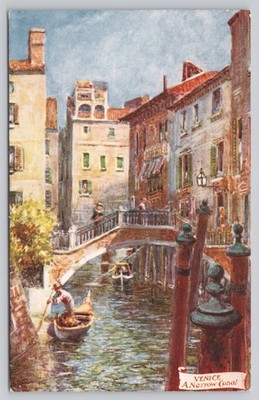 Vintage Tuck's Postcard Venice A Narrow Canal Italian Waterway #7630 Art Renard
