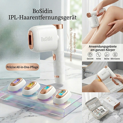 BoSidin IPL Haarentfernungsgerät - Dauerhaft Glatte Haut für Körper & Gesicht