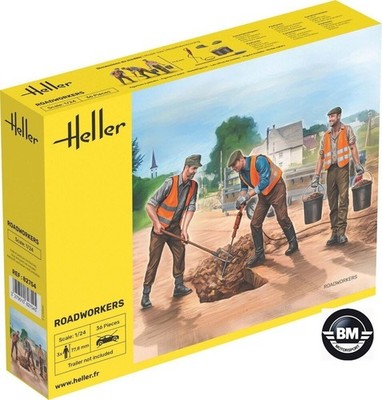 Heller Roadworkers Straßenarbeiter 36 Teile 1:24 Bausatz Model Kit Art. 82754
