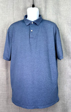 Peter Millar Crown Crafted Golf Polo Men's XL Blue All Over Dotted Print