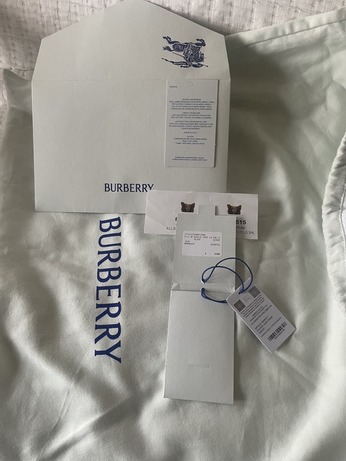 Burberry B Shield shearling Tote image 4