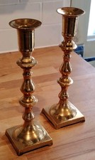 Pair of Vintage Brass Candlesticks Approx 25 cm Tall
