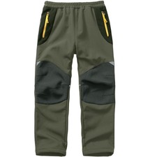 Kids Boys Snow Pants, Girls Outdoor Fleece Lined Softshell Ski Hiking Fishing...