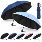 8 Rib Folding Umbrella Compact Windproof Rain Sun Travel Manual Random Colour UK