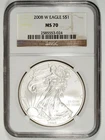 2008 W NGC MS 70 Burnished American Silver Eagle 024