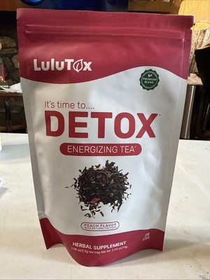 LuluTox Detox Tea Slimming Peach Blend Weight Loss & Digestive Health 28ct 2/27