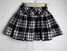 Plaid Pleated Mini Skirt Black/white Womens Size Small Lined Schoolgirl Cosplay