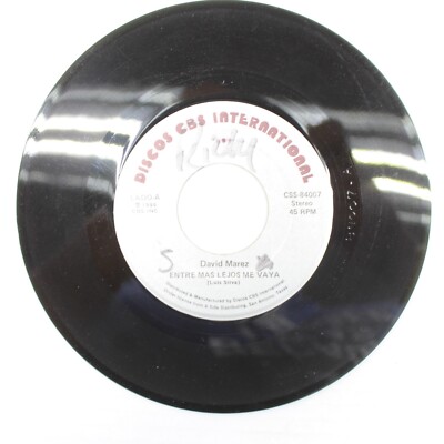 David Marez Una Noche de Pecado / Entre Mas Lejos Me Vaya 45 Vinyl Record VG+