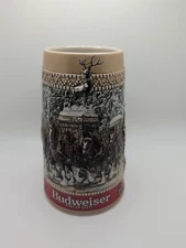 1987 BUDWEISER Clydesdale Collector Holiday Beer Stein "C" Series Anheuser Busch