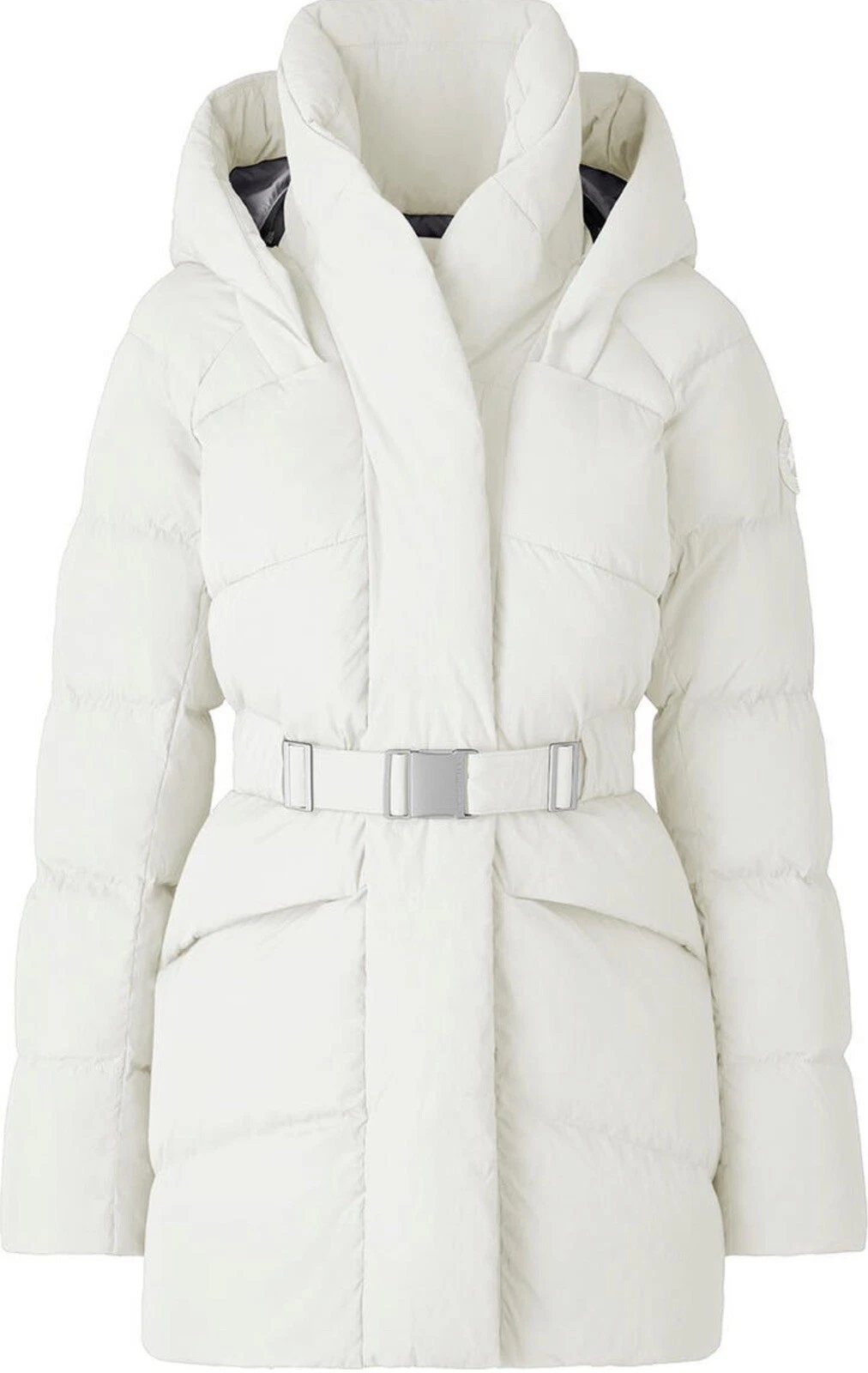 Cappotto imbottito con cintura Canada Goose Marlow bianco taglia large