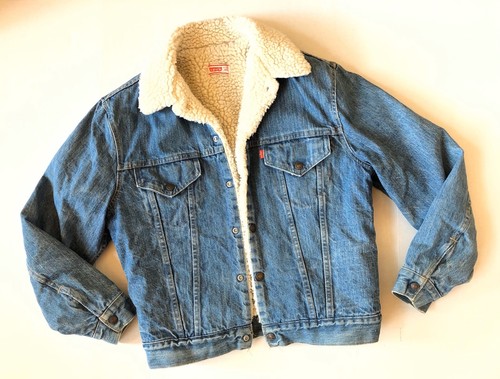 Vtg Levis Sherpa Trucker Jean Jacket 